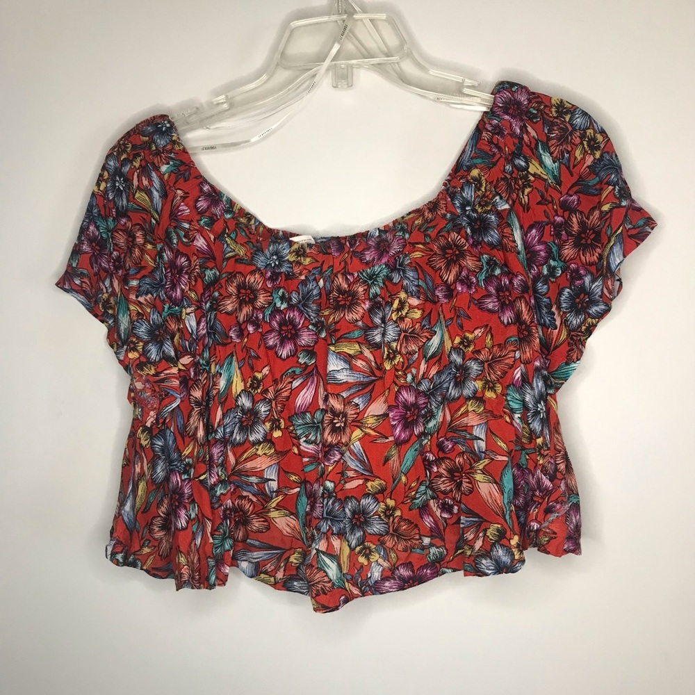 NWT Foverever 21 crop Hawaiian top L